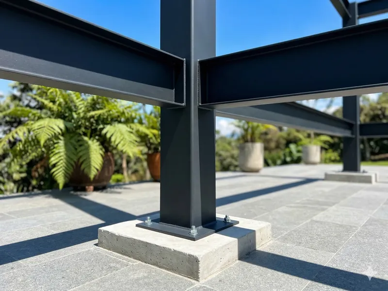 Instalación de pérgola metálica en Medellín por Metálicas Aburrá