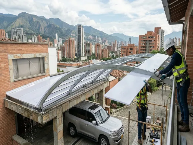 Domos de policarbonato y vidrio templado en Medellín